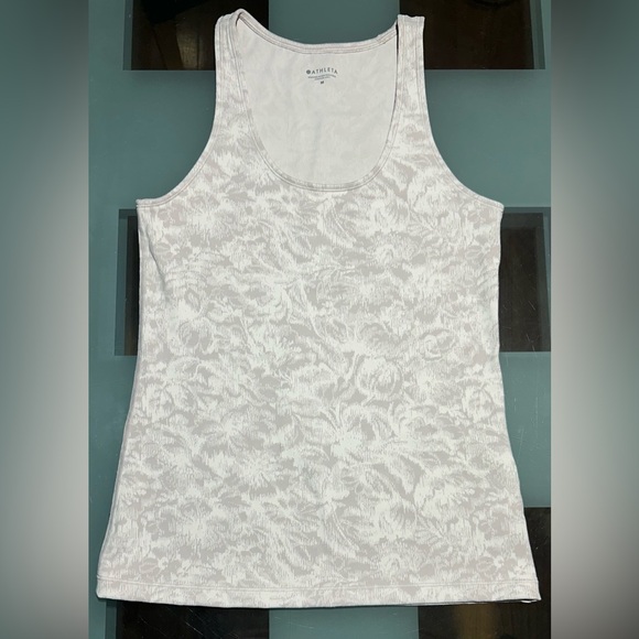 Athleta Women Scoop Neck Textured Floral Tank Size M - Picture 1 of 6